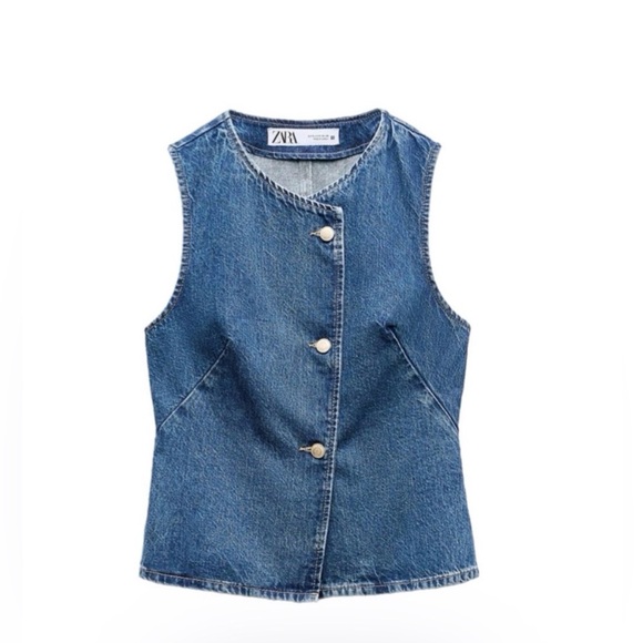 Zara Jackets & Blazers - Zara Classic Blue Denim Vest
